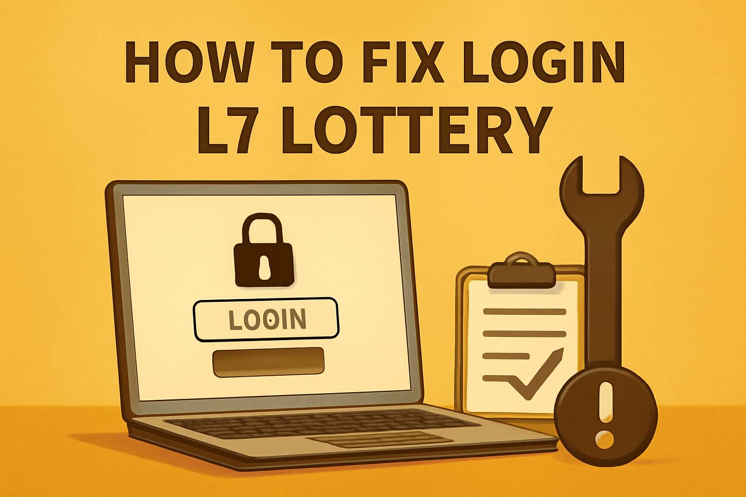 Informational graphic depicting login troubleshooting for L7 Lottery.
