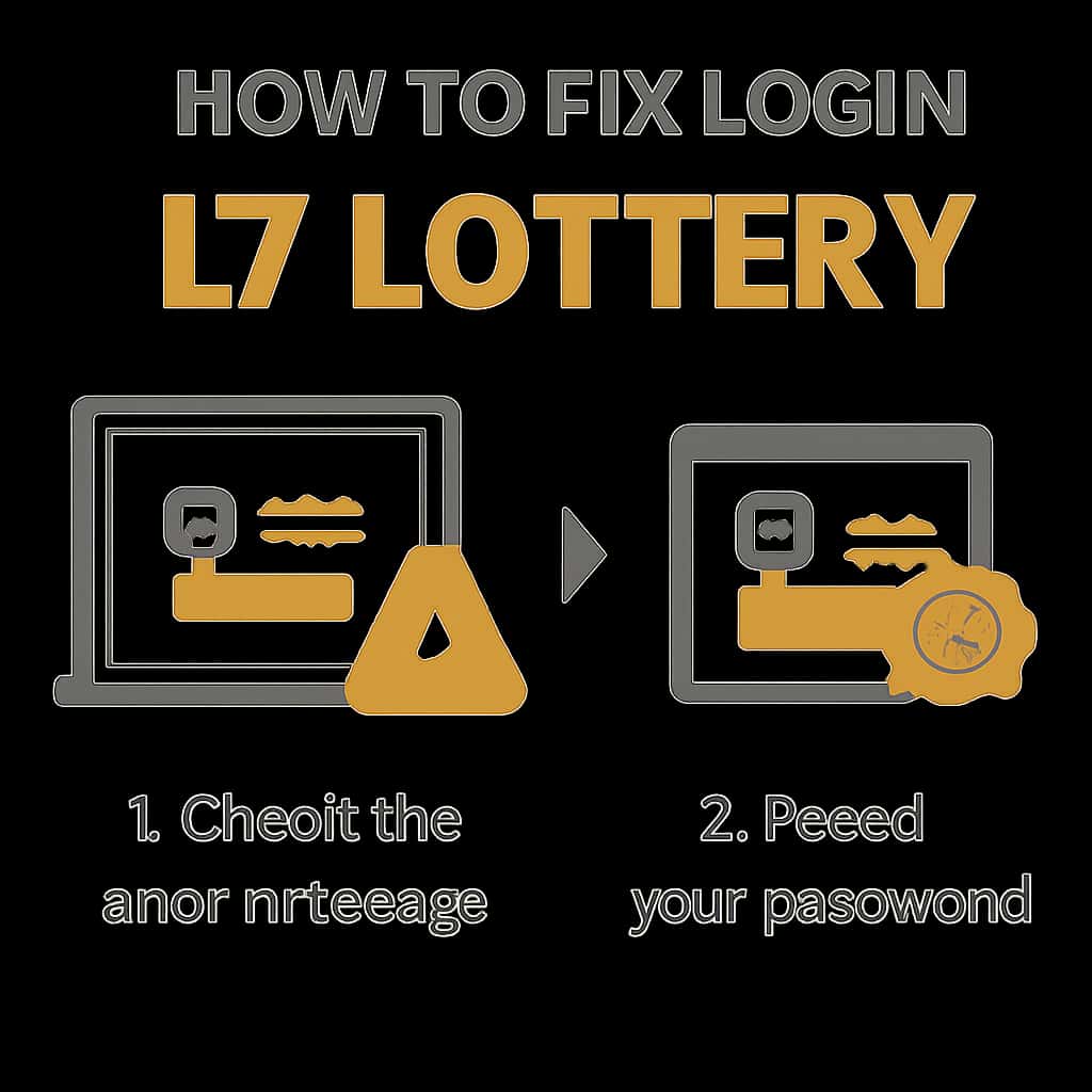 Diagram of troubleshooting steps for L7 Lottery login issues.