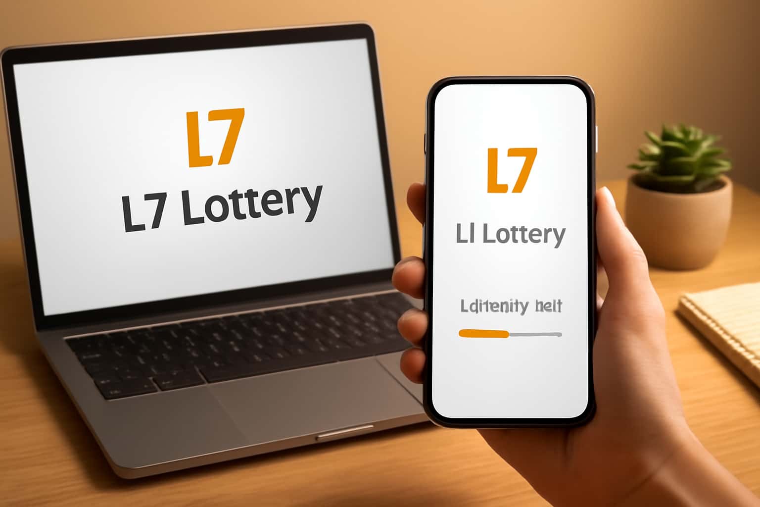 Informational scene about installing L7 Lottery App.