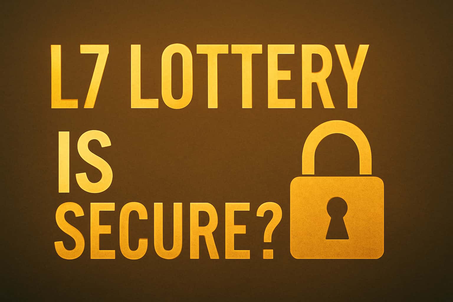 An informational scene depicting the security features of the L7 Lottery app.