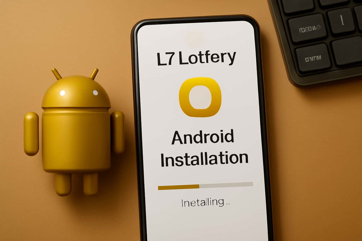 Informational image about L7 Lottery Android Installation showing steps and requirements.