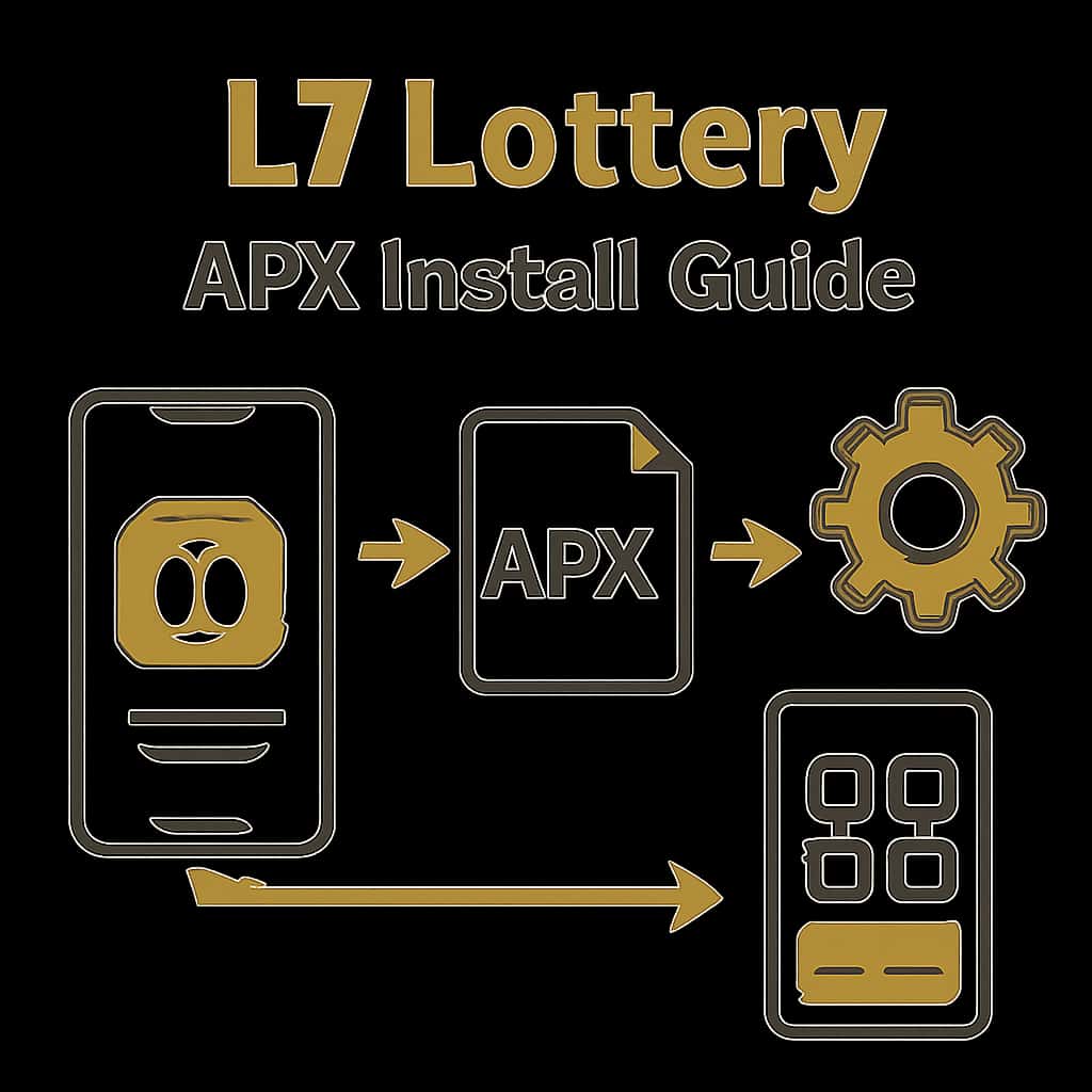 A diagram explaining installation steps for L7 Lottery APK.
