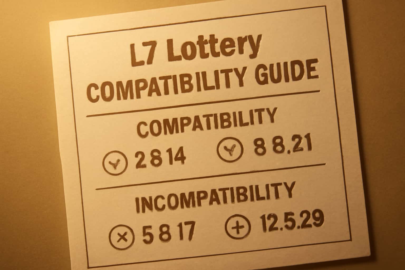 An informational graphic representing the L7 Lottery Compatibility Guide.