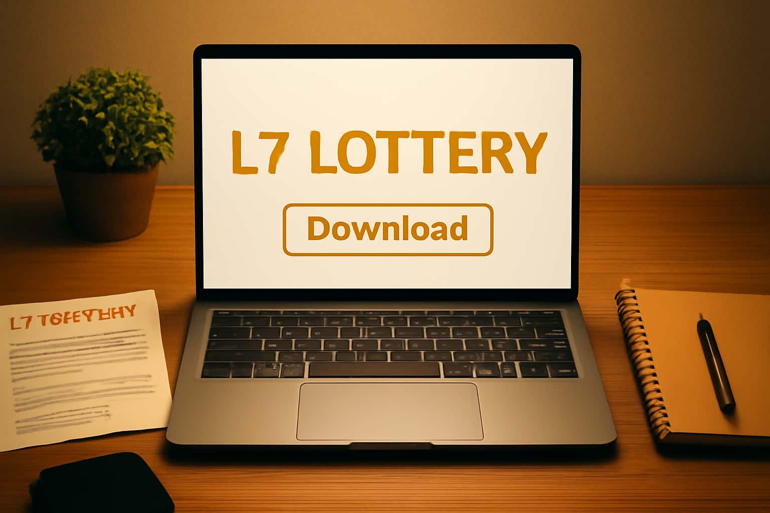 Informational scene illustrating the L7 Lottery Download process.