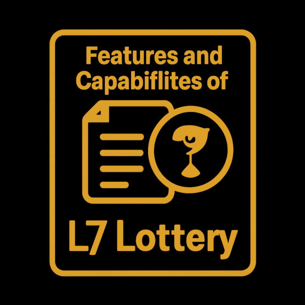 Badge representing features of L7 Lottery application.