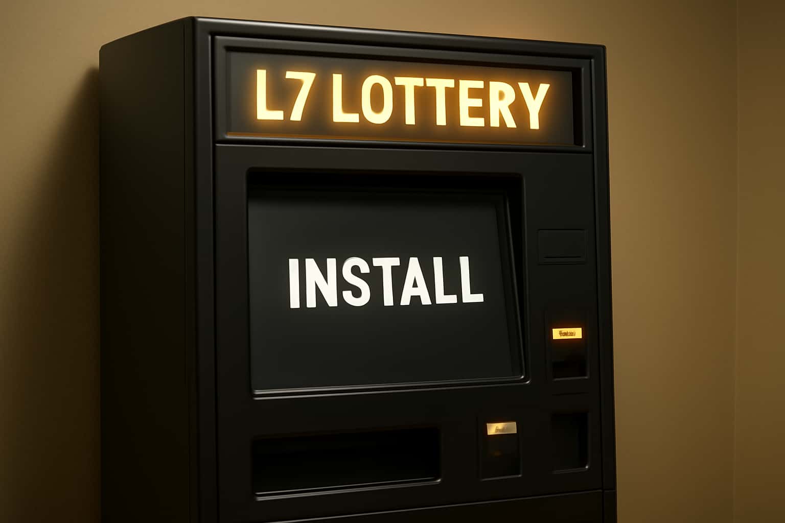 Informational scene depicting the installation process of the L7 Lottery application.