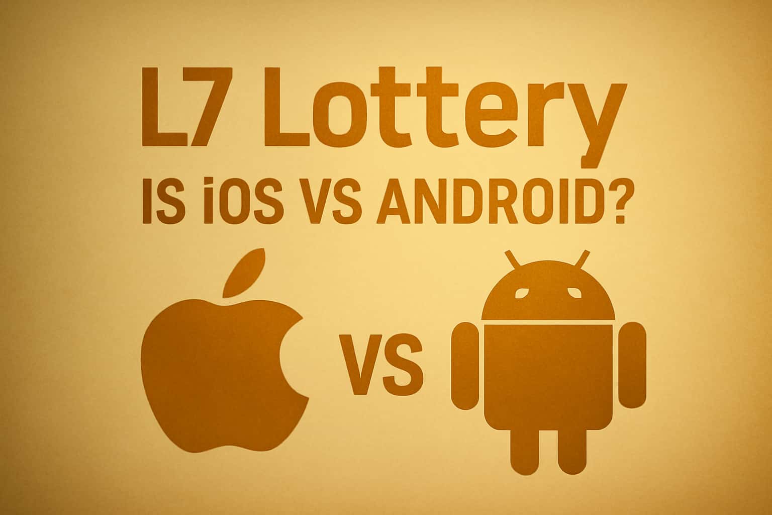 An informational scene illustrating the differences between L7 Lottery on iOS and Android.