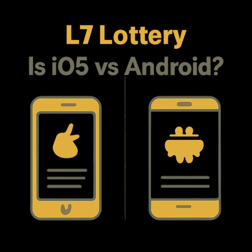 A diagram comparing L7 Lottery's functionalities on iOS and Android.