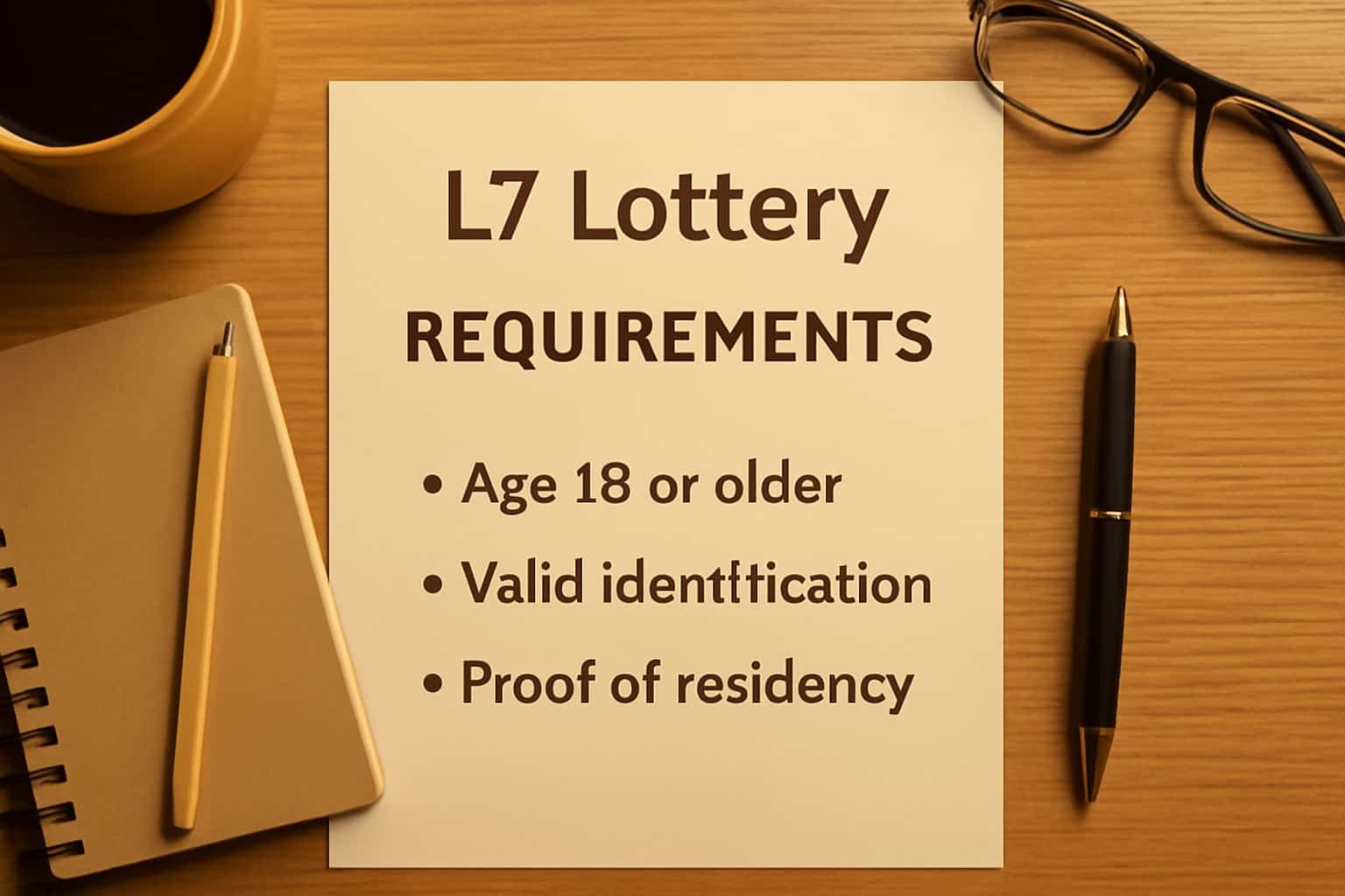 Illustration showing the requirements for L7 Lottery application.