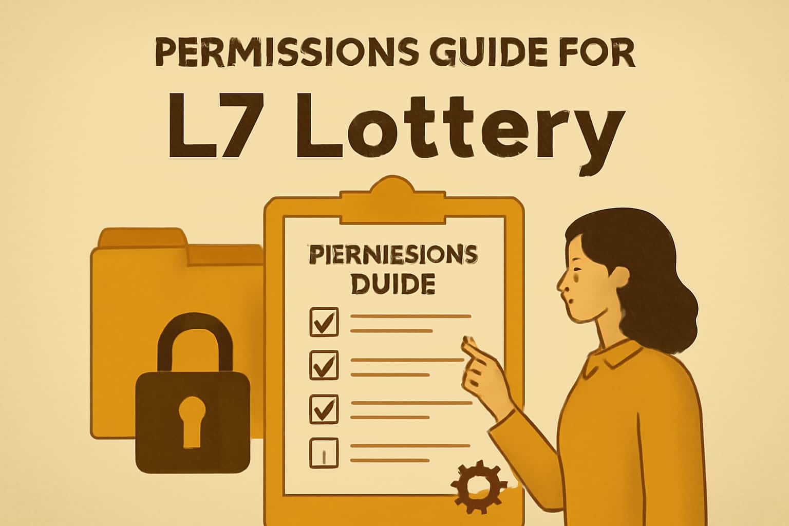 Permissions Guide for L7 Lottery displayed in a high-tech setting.
