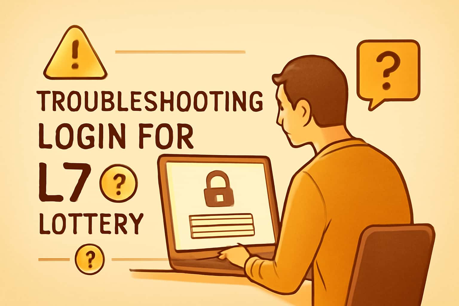 A visual representation of troubleshooting login issues for L7 Lottery.