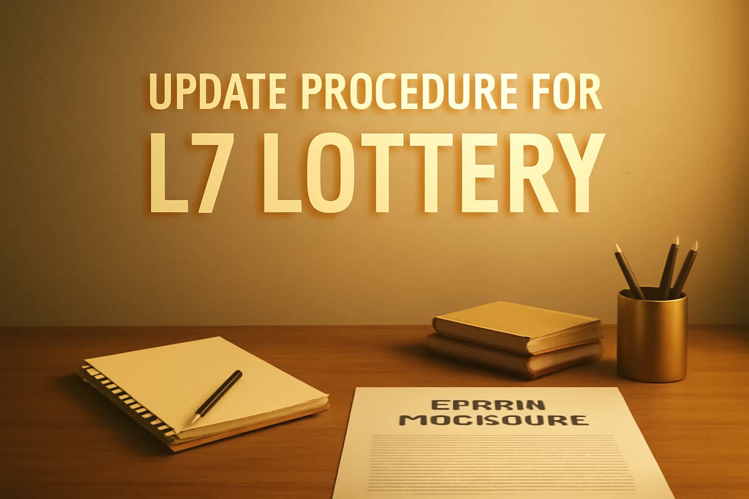 An informative illustration about updating the L7 Lottery application.